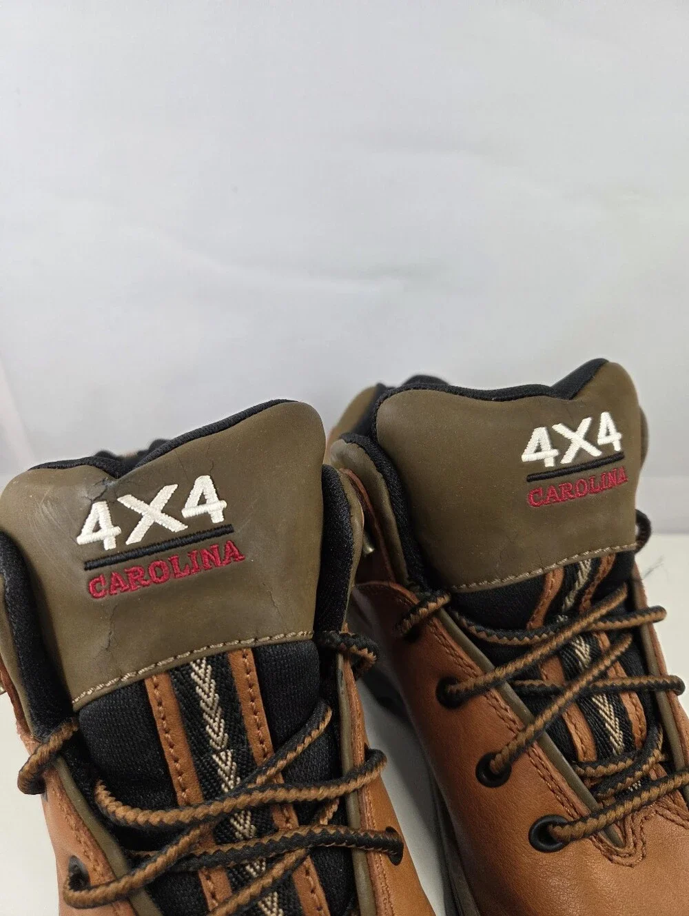 NOS Carolina 4X4 Leather Steel Toe Hiking Work Boots Brown Women's Size 8W 1479
